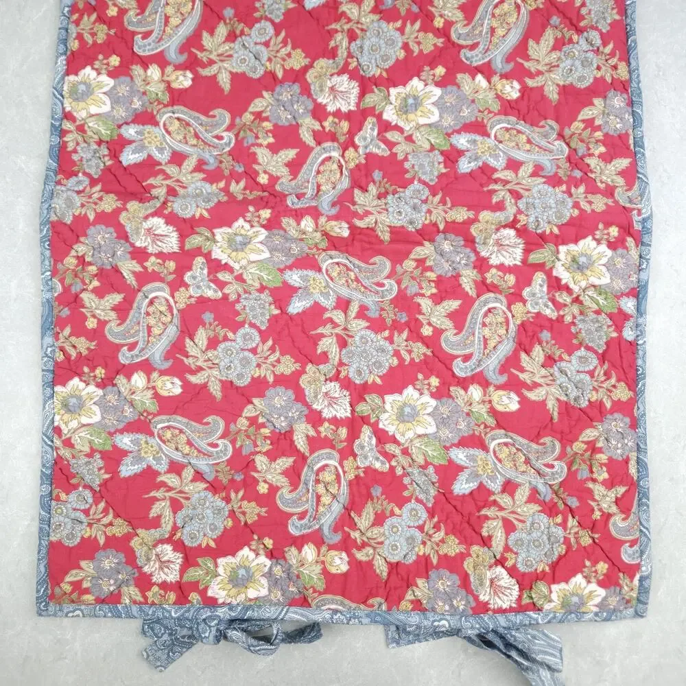 Vtg Pottery Barn Standard Sham Quilted Paisley Floral Christmas Replacement 1pc